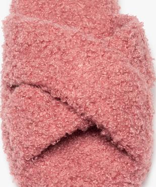 Chaussons femme mules ouvertes en maille bouclette vue6 - GEMO(HOMWR FEM) - GEMO