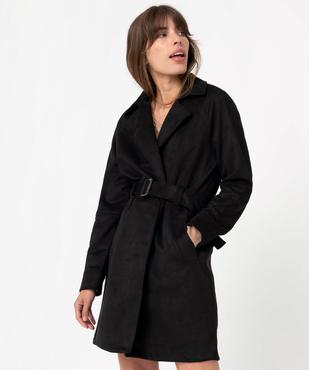 Manteau trench en suédine avec ceinture femme vue1 - GEMO(FEMME PAP) - GEMO