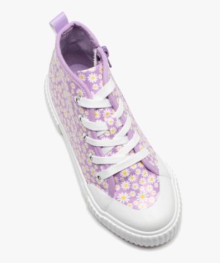 Baskets fille mid-cut à motifs avec zip et à semelle épaisse vue5 - PREMIER PRIX BY GEMO - GEMO