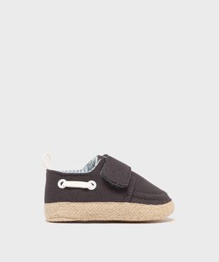 Chaussons de naissance en toile look chaussures bateau bébé vue1 - LITTLE LOVE GEMO FOR GOOD - GEMO