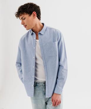 Chemise manches longues en chambray 100% coton homme vue1 - GEMO 4G HOMME - GEMO