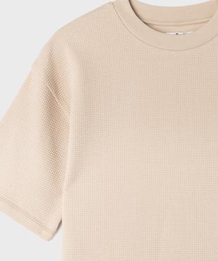 Tee-shirt manches courtes en coton nid d'abeille garçon vue2 - GEMO (JUNIOR) - GEMO