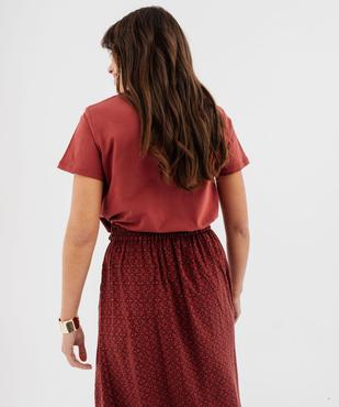 Tee-shirt manches courtes avec motif scintillant femme vue5 - GEMO(FEMME PAP) - GEMO