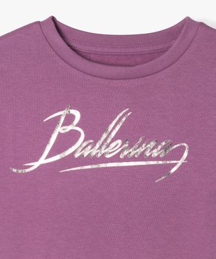 Sweat cropped imprimé brillant devant et dos fille vue3 - GEMO (ENFANT) - GEMO