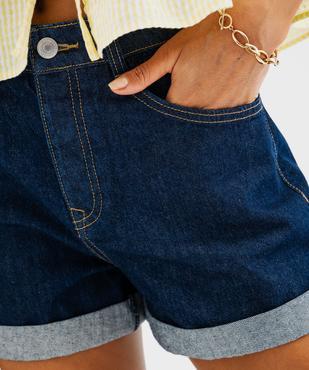 Short en jean ample à revers femme vue2 - GEMO 4G FEMME - GEMO
