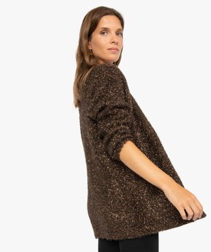 Gilet femme en maille façon angora avec fil lurex vue3 - GEMO(FEMME PAP) - GEMO