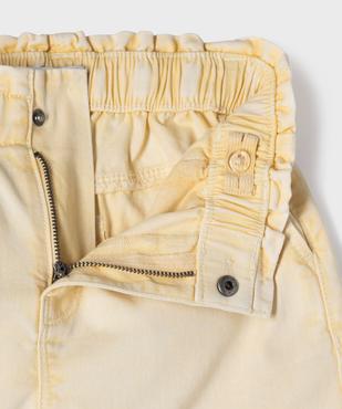 Short en toile taille haute avec ceinture élastique fille vue3 - GEMO 4G FILLE - GEMO