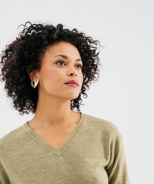 Pull col V en maille fine femme vue2 - GEMO(FEMME PAP) - GEMO
