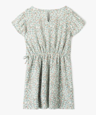 Robe fille fleurie en maille gaufrée vue3 - GEMO (ENFANT) - GEMO