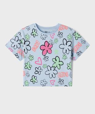 Tee-shirt manches courtes imprimé coupe oversize fille vue1 - GEMO 4G FILLE - GEMO