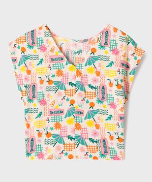 Blouse sans manches larges imprimée à col V au dos fille vue3 - GEMO (ENFANT) - GEMO