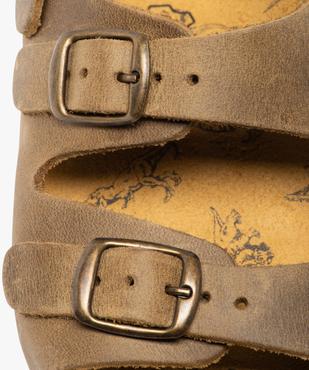 Sandales garçon dessus cuir uni et semelle imprimée – NA! vue6 - NA! - GEMO