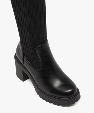 Bottes à semelle crantée avec tige chaussette femme vue5 - 5 MILES - GEMO