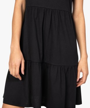 Robe femme à manches courtes en maille extensible vue2 - GEMO(FEMME PAP) - GEMO
