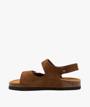 Sandales garçon unies dessus en cuir suédé et à scratch vue3 - BUGGY GEMO FOR GOOD - GEMO