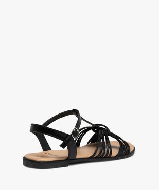 Sandales femme à talon plat et fines brides métallisées  vue4 - GEMO (CASUAL) - GEMO