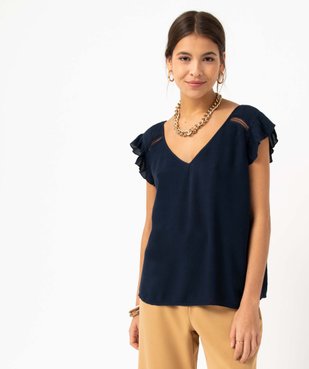 Blouse femme sans manches à volants et dentelle vue5 - GEMO(FEMME PAP) - GEMO