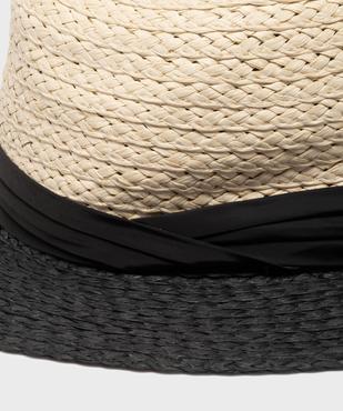 Chapeau de paille bicolore avec bande de tissu femme vue2 - GEMO (ACCESS) - GEMO
