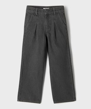 Jean wide leg à pinces avec taille ajustable fille vue1 - GEMO (ENFANT) - GEMO