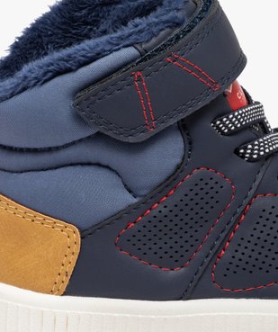 Boots fourrées garçon bicolores style baskets mid-cut vue6 - GEMO 4G GARCON - GEMO
