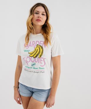 Tee-shirt manches courtes en jersey de coton imprimé femme vue4 - GEMO 4G FEMME - GEMO