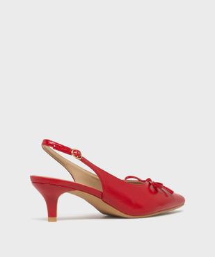 Escarpins vernis kitten heels à bout pointu et talon ouvert femme vue4 - FOLLOW ME - GEMO