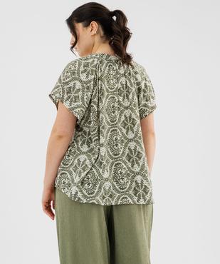 Blouse à manches courtes imprimée femme grande taille vue3 - GEMO (G TAILLE) - GEMO