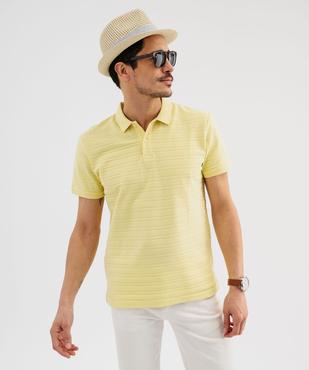 Polo manches courtes à rayures texturées homme vue1 - GEMO (HOMME) - GEMO