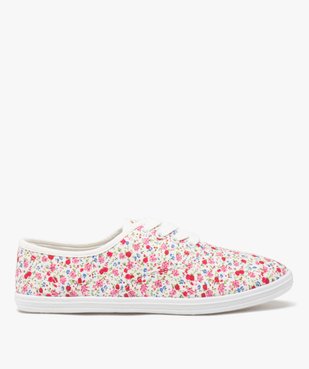 Baskets femme en toile à semelle fine et fermeture lacets vue2 - GEMO (SPORTSWR) - GEMO