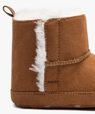 Chaussons de naissance bébé boots fourrées mixtes vue6 - GEMO 4G BEBE - GEMO