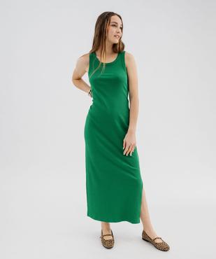 Robe longue sans manches en maille côtelée femme vue1 - GEMO(FEMME PAP) - GEMO