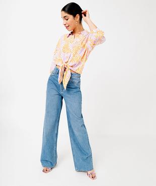 Chemise manches 3/4 fluide à nouer femme vue5 - GEMO(FEMME PAP) - GEMO