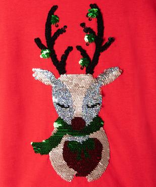 Tee-shirt de Noël fille à manches courtes et sequins réversibles vue3 - GEMO (ENFANT) - GEMO