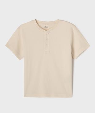 Tee-shirt manches courtes col tunisien garçon vue1 - GEMO (ENFANT) - GEMO