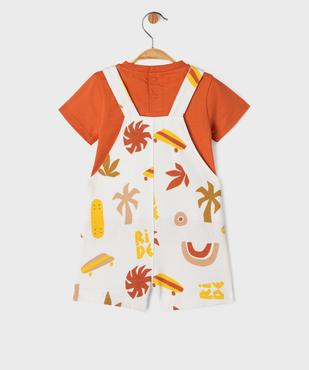 Ensemble 2 pièces bébé garçon tee-shirt et salopette en maille vue5 - GEMO(BEBE DEBT) - GEMO