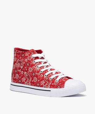 Baskets femme montantes en toile imprimée vue2 - GEMO 4G FEMME - GEMO