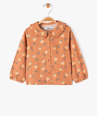 Blouse à manches longues avec col Claudine bébé fille vue1 - GEMO(BEBE DEBT) - GEMO