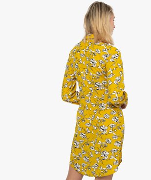 Robe femme à motifs fleuris boutonnée sur l'avant vue3 - GEMO(FEMME PAP) - GEMO