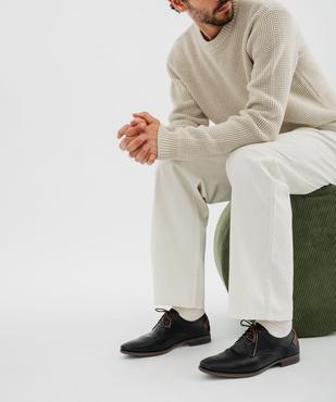 Derbies bicolores à détails texturés homme vue1 - MARIO BALDANO - GEMO