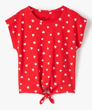 Tee-shirt fille à motifs noué dans le bas vue1 - GEMO (ENFANT) - GEMO