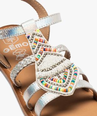 Sandales fille ornées de perles fermeture bride à boucle vue6 - GEMO (ENFANT) - GEMO