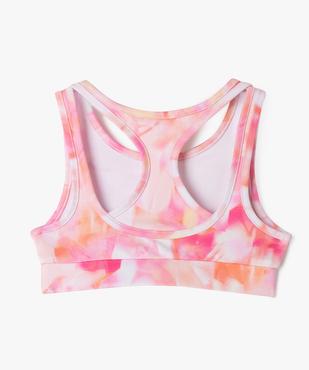 Débardeur de sport court dos nageur tie an dye fille vue4 - GEMO 4G FILLE - GEMO