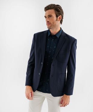 Chemise manches longues coupe droite en coton imprimé homme vue1 - GEMO (HOMME) - GEMO