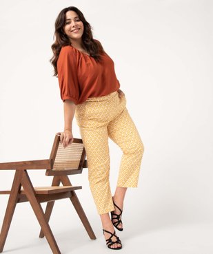 Pantalon femme grande taille extensible à motif vue1 - GEMO (G TAILLE) - GEMO
