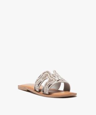 Mules femme plates avec dessus en perles vue2 - GEMO (CASUAL) - GEMO