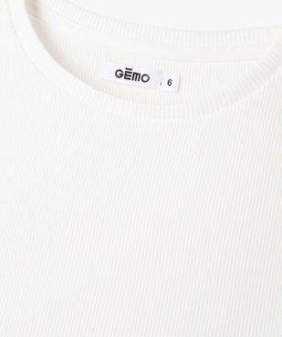 Tee-shirt à manches courtes en maille côtelée fille vue2 - GEMO (ENFANT) - GEMO