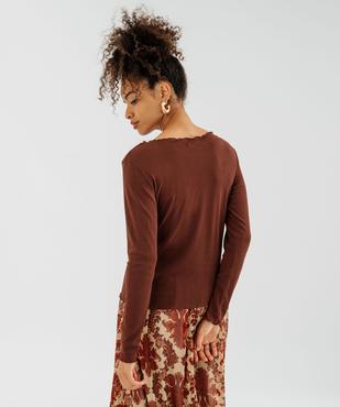 T-shirt col rond uni femme vue4 - GEMO(FEMME PAP) - GEMO