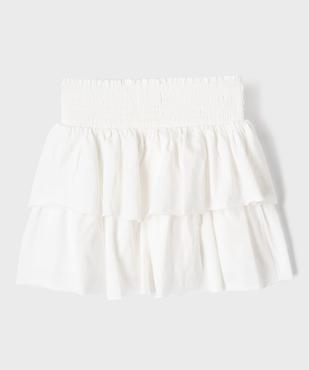 Jupe courte à volants à taille smockée fille vue3 - GEMO 4G FILLE - GEMO