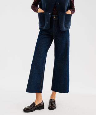 Jean wide leg cropped en denim brut femme vue4 - GEMO 4G FEMME - GEMO