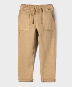 Pantalon chino extensible avec taille élastique garçon vue1 - GEMO (ENFANT) - GEMO